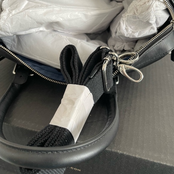 Cole Haan Black Leather Attaché Briefcase CHDM11032 W/Shoulder Strap Brand New - Picture 7 of 12